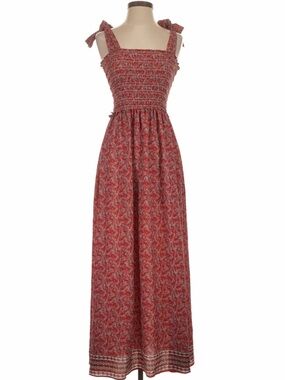 Max Studio Printed Shoulder Tie Maxi Dress